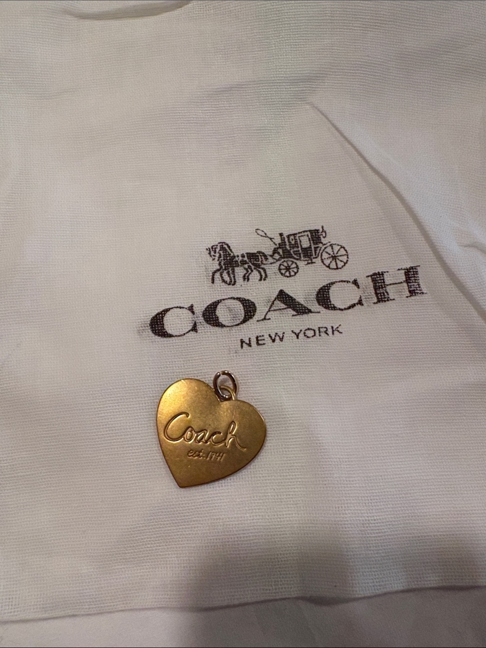 Coach Brass Heart Logo Charm